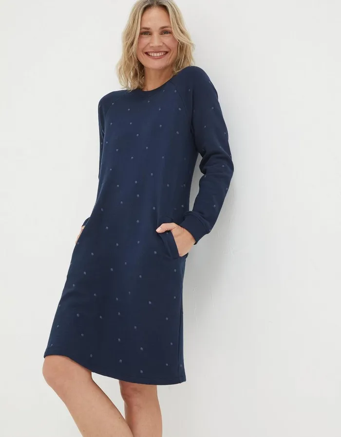 Georgia Sweat Dress Navy Women FatFace Dresses