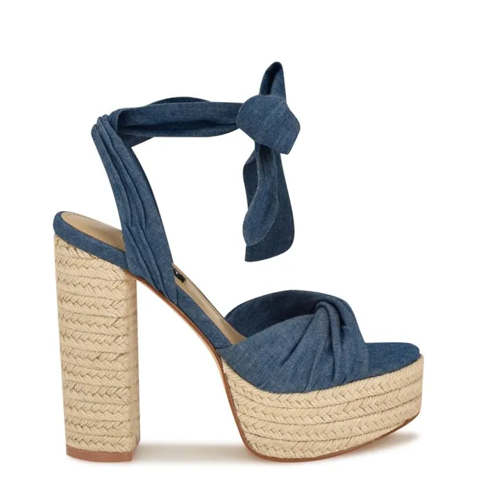 Gertha Platform Espadrille Sandals Denim Women Nine West Sandals