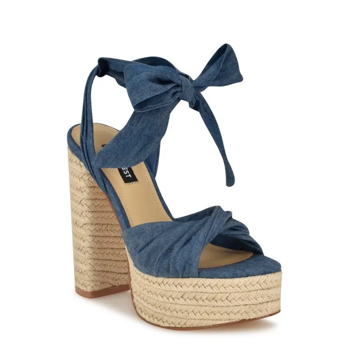 Gertha Platform Espadrille Sandals Denim Women Nine West Sandals