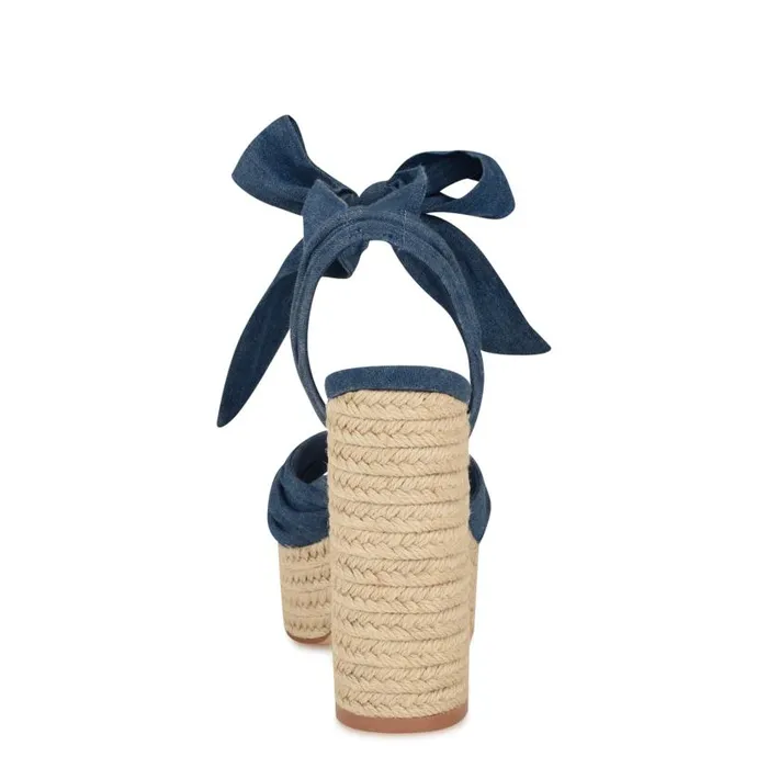 Gertha Platform Espadrille Sandals Denim Women Nine West Sandals