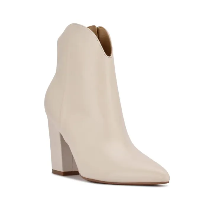 Ghost Ankle Booties Ivory Leather Women Nine West Boots and Booties