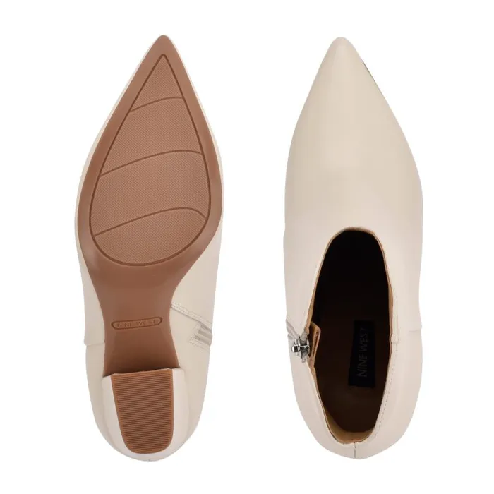 Ghost Ankle Booties Ivory Leather Women Nine West Boots and Booties