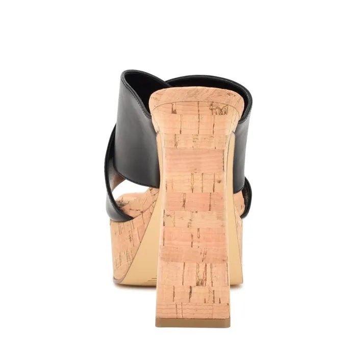 Girlz Platform Sandals Black Natural Women Nine West Heels