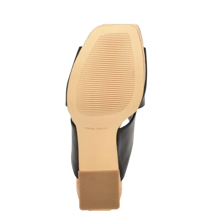Girlz Platform Sandals Black Natural Women Nine West Heels