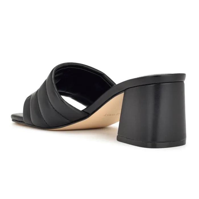 Glenra Heeled Slide Sandals Black Women Nine West Sandals