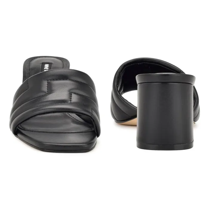 Glenra Heeled Slide Sandals Black Women Nine West Sandals