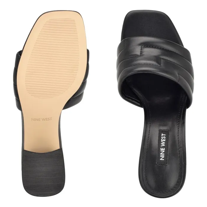 Glenra Heeled Slide Sandals Black Women Nine West Sandals