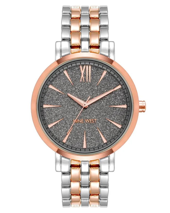 Glitter Accented Dial Watch Silverrose Gold WomenMen Nine West Watches