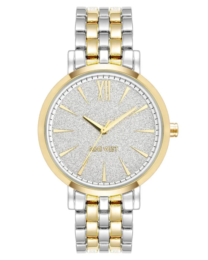 Glitter Accented Dial Watch Twotone WomenMen Nine West Watches