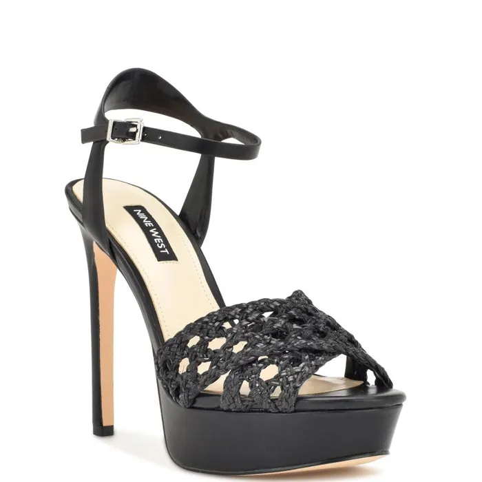 Grecia Platform Sandals Black Women Nine West Sandals