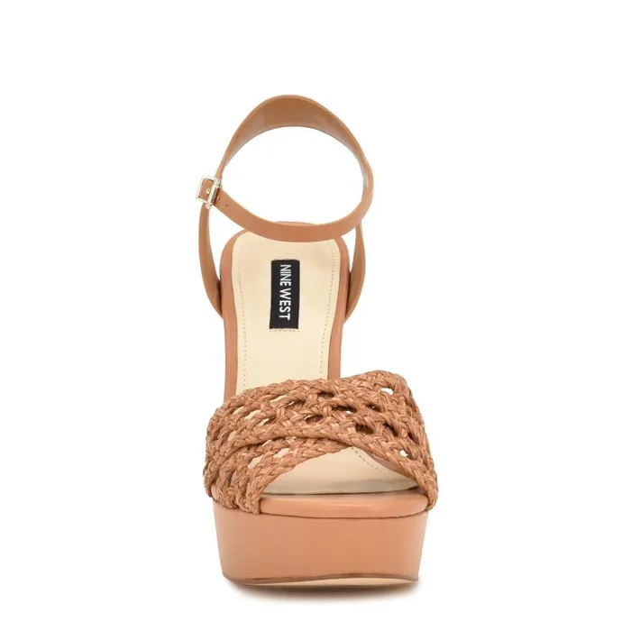 Grecia Platform Sandals Medium Natural Women Nine West Heels