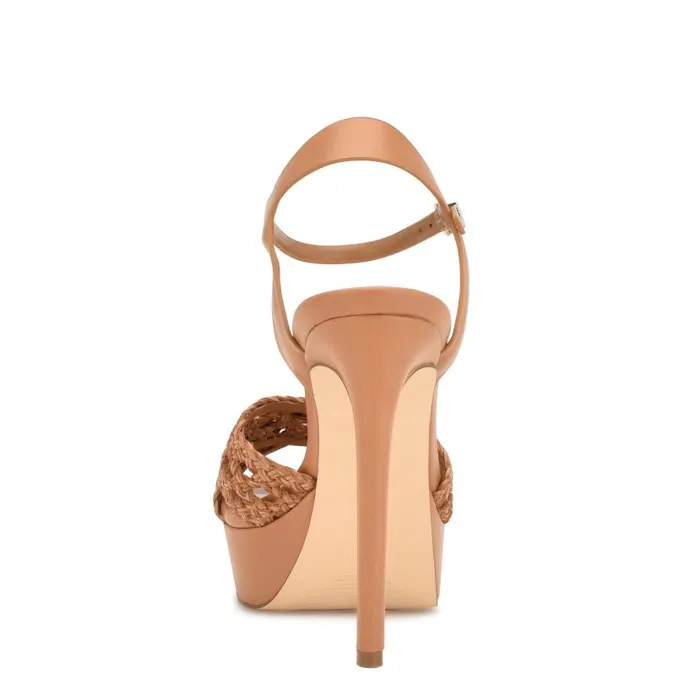 Grecia Platform Sandals Medium Natural Women Nine West Heels