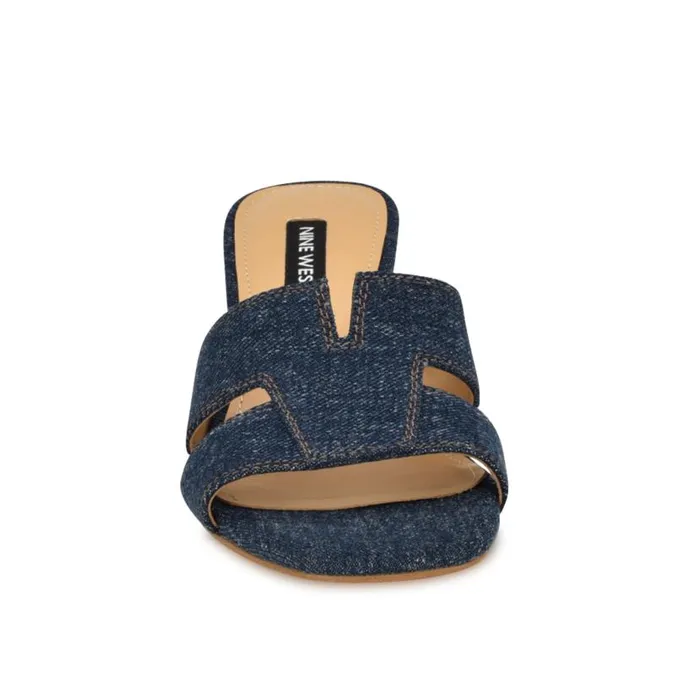 Griselda Block Heel Sandals Denim Women Nine West Heels