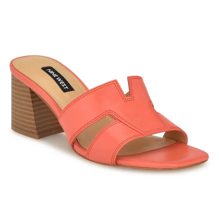 Griselda Block Heel Sandals Orange Women Nine West Sandals