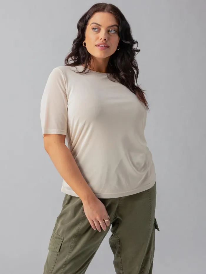 Half Sleeve Perfect Mesh Tee Birch Inclusive Collection Women Sanctuary Clothing Tees and Tops Half Sleeve Perfect Mesh Tee Birch Inclusive Collection Women Sanctuary Clothing Tees and Tops