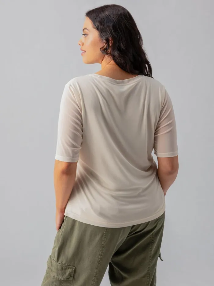 Half Sleeve Perfect Mesh Tee Birch Inclusive Collection Women Sanctuary Clothing Tees and Tops Half Sleeve Perfect Mesh Tee Birch Inclusive Collection Women Sanctuary Clothing Tees and Tops