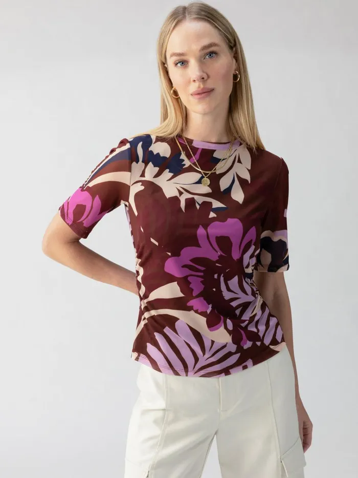 Half Sleeve Perfect Mesh Tee South Palm Rich Clay Women Sanctuary Clothing Tees and Tops Half Sleeve Perfect Mesh Tee South Palm Rich Clay Women Sanctuary Clothing Tees and Tops