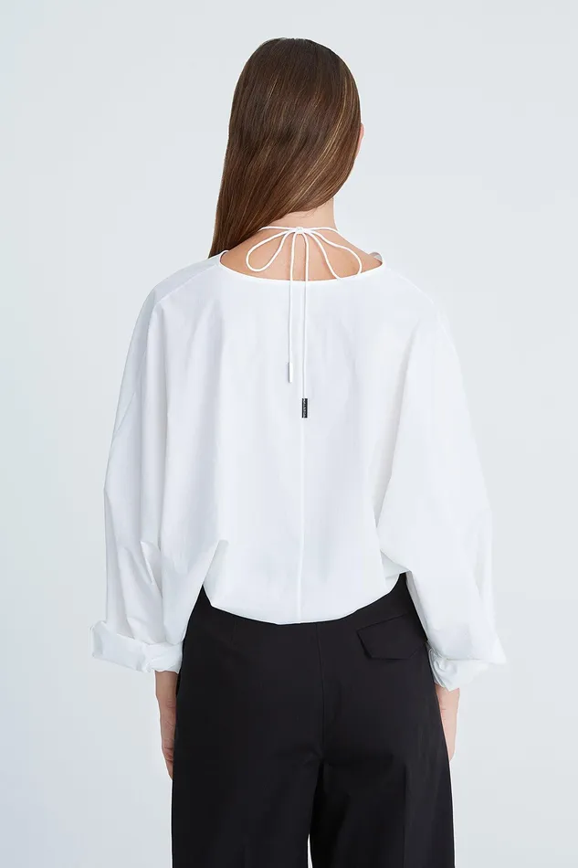Halston Alana Cotton Shirting Top Optic White Women Tops Halston Alana Cotton Shirting Top Optic White Women Tops