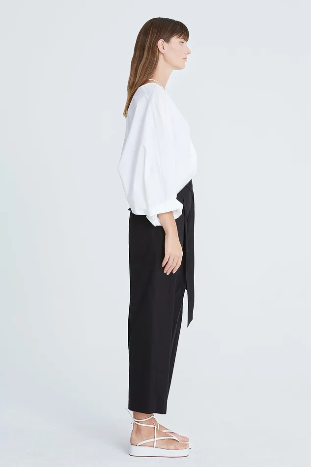 Halston Alana Cotton Shirting Top Optic White Women Tops Halston Alana Cotton Shirting Top Optic White Women Tops