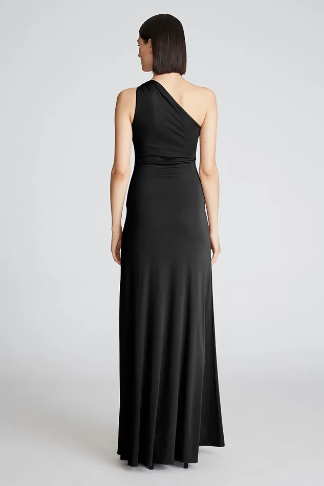 Halston Alison Gown In Matte Jersey Black Women Black Dresses Halston Alison Gown In Matte Jersey Black Women Black Dresses