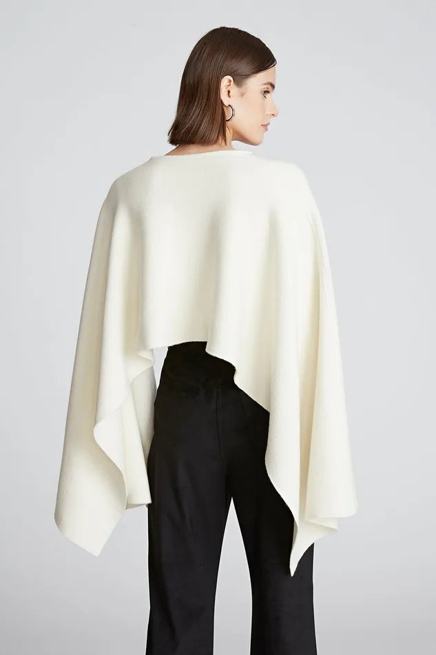 Halston Amir Sweater In Wool And Cashmere Ivory Women Tops Halston Amir Sweater In Wool And Cashmere Ivory Women Tops