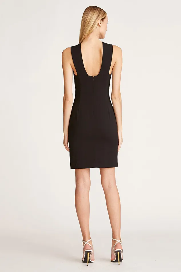 Halston Andie Stretch Crepe Dress Jet Black Women Black Dresses Halston Andie Stretch Crepe Dress Jet Black Women Black Dresses