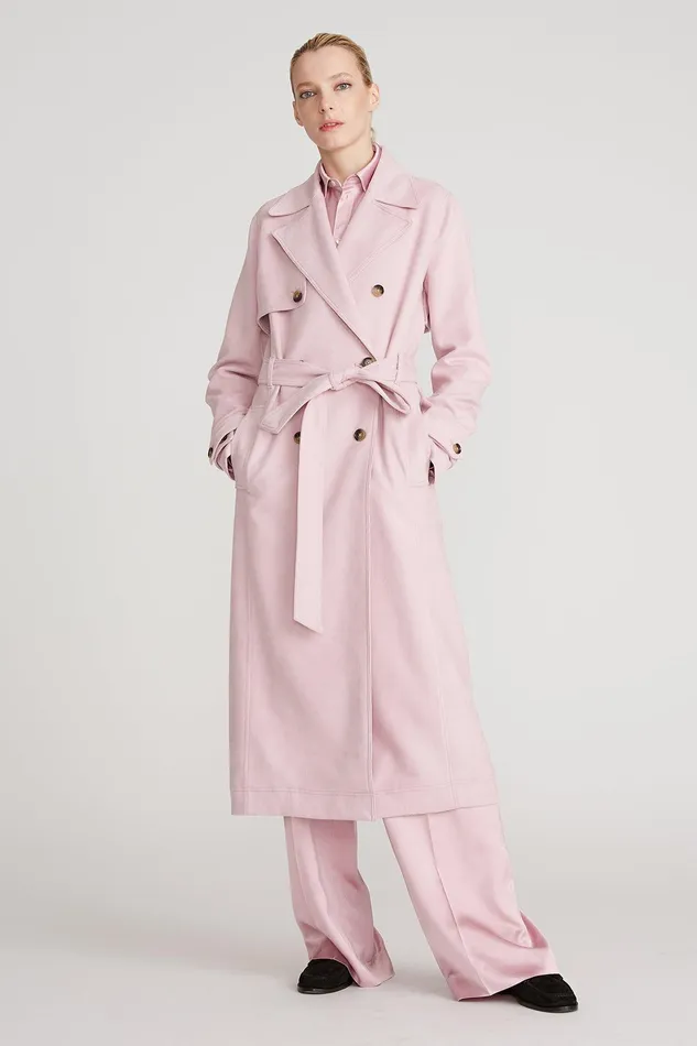 Halston Auburn Ultrasuede Trench Dusty Rose Women Jackets And Blazers Halston Auburn Ultrasuede Trench Dusty Rose Women Jackets And Blazers