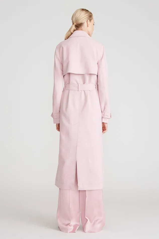 Halston Auburn Ultrasuede Trench Dusty Rose Women Jackets And Blazers Halston Auburn Ultrasuede Trench Dusty Rose Women Jackets And Blazers