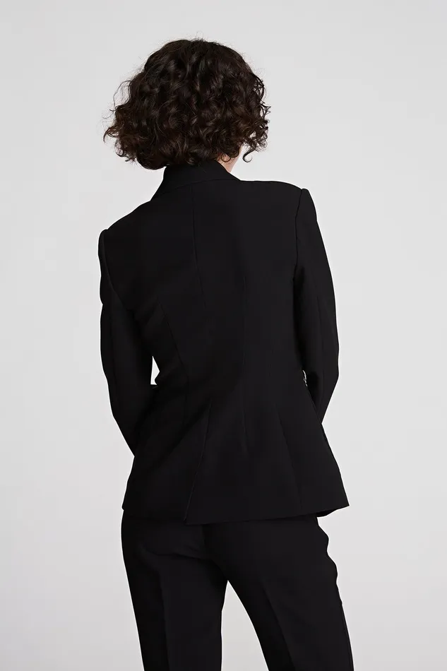 Halston Avery Jacket In Stretch Crepe Black Women Jackets And Blazers Halston Avery Jacket In Stretch Crepe Black Women Jackets And Blazers
