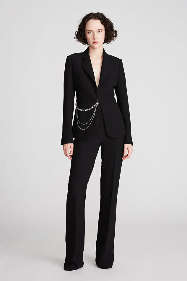 Halston Avery Jacket In Stretch Crepe Black Women Jackets And Blazers Halston Avery Jacket In Stretch Crepe Black Women Jackets And Blazers