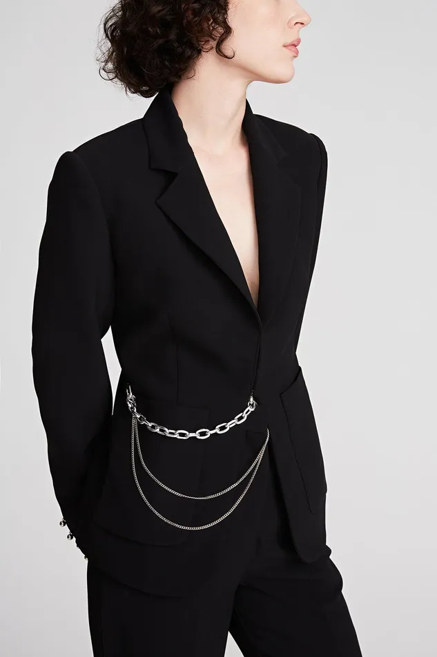 Halston Avery Jacket In Stretch Crepe Black Women Jackets And Blazers Halston Avery Jacket In Stretch Crepe Black Women Jackets And Blazers