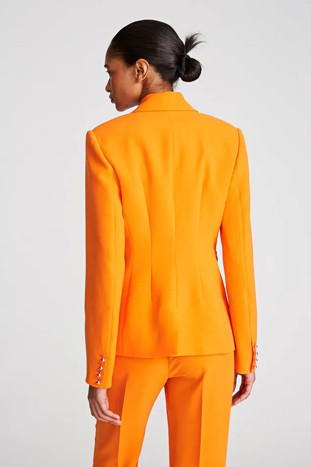 Halston Avery Jacket In Stretch Crepe Papaya Women Jackets And Blazers Halston Avery Jacket In Stretch Crepe Papaya Women Jackets And Blazers