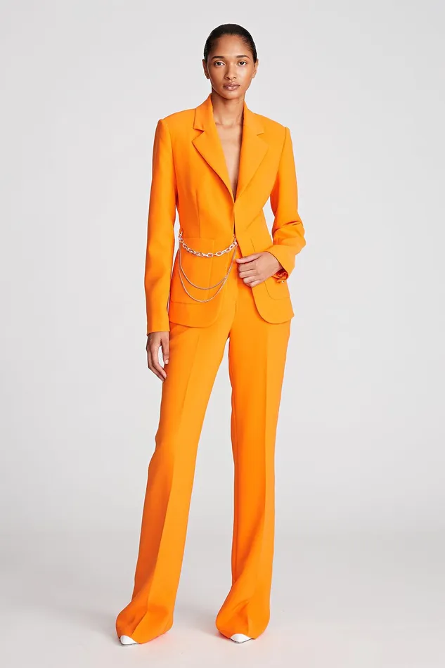Halston Avery Jacket In Stretch Crepe Papaya Women Jackets And Blazers Halston Avery Jacket In Stretch Crepe Papaya Women Jackets And Blazers