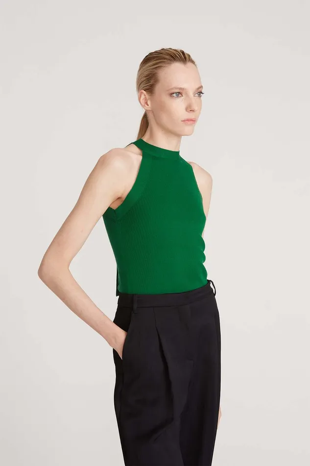 Halston Bailey Merino Wool Halter Knit Jade Jade Women Tops Halston Bailey Merino Wool Halter Knit Jade Jade Women Tops
