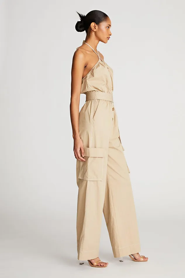 Halston Bari Jumpsuit In Cotton Nylon Safari Women Jumpsuits Halston Bari Jumpsuit In Cotton Nylon Safari Women Jumpsuits