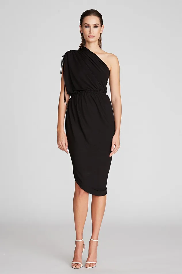 Halston Bev Dress In Jersey Black Women Black Dresses