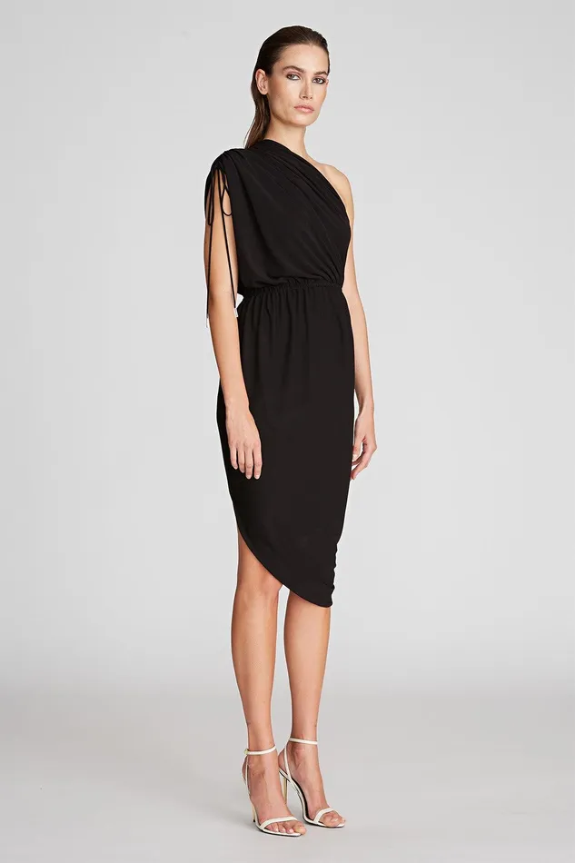 Halston Bev Dress In Jersey Black Women Black Dresses Halston Bev Dress In Jersey Black Women Black Dresses