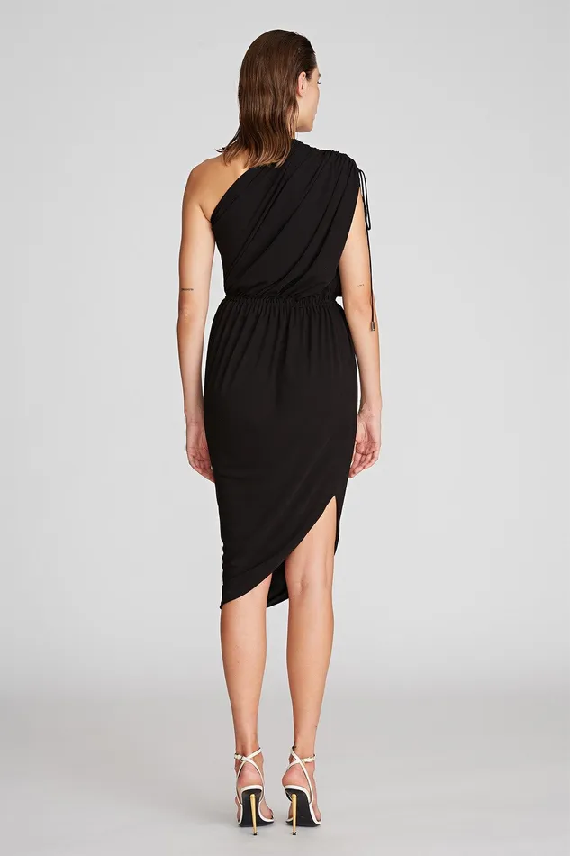 Halston Bev Dress In Jersey Black Women Cocktail Dresses Halston Bev Dress In Jersey Black Women Cocktail Dresses