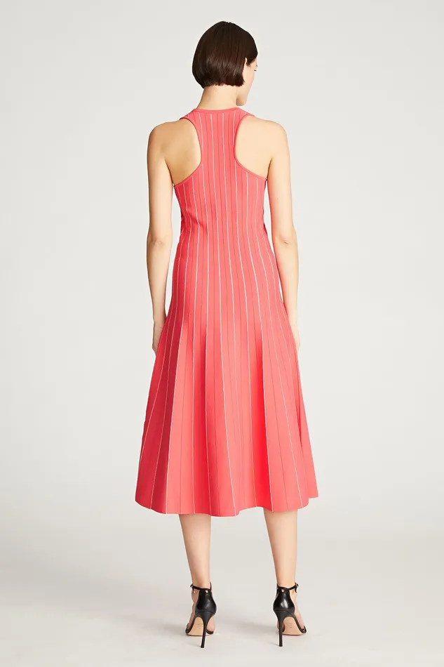 Halston Brandis Dress In Matte Viscose Rhubarb Silver Women Midi Dresses Halston Brandis Dress In Matte Viscose Rhubarb Silver Women Midi Dresses