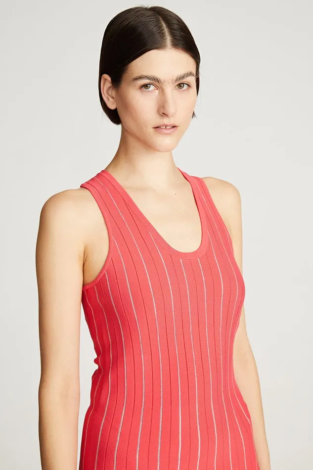 Halston Brandis Dress In Matte Viscose Rhubarb Silver Women Midi Dresses Halston Brandis Dress In Matte Viscose Rhubarb Silver Women Midi Dresses