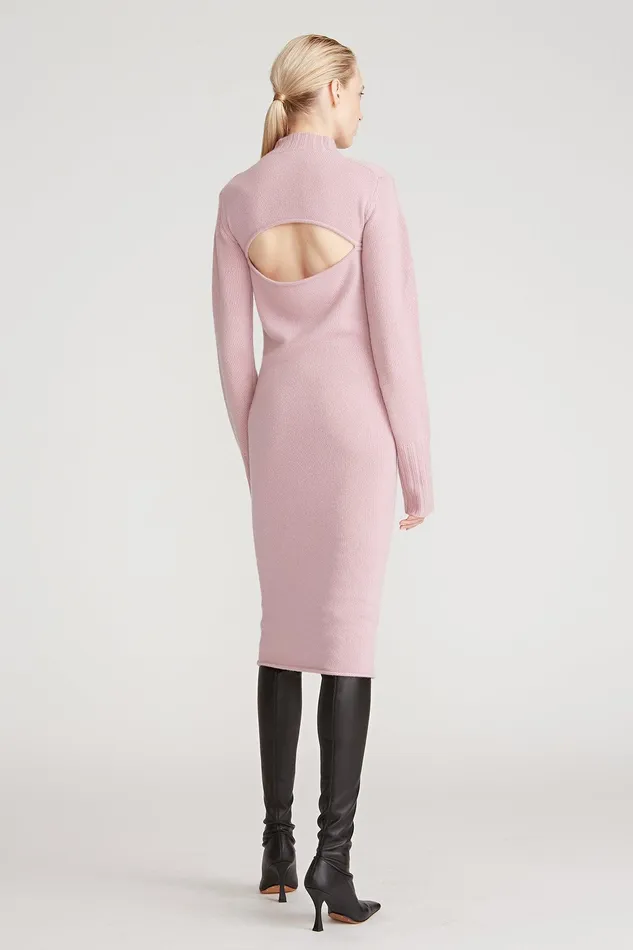 Halston Brinkley Wool Cashmere Dress Dusty Rose Women Knitwear Halston Brinkley Wool Cashmere Dress Dusty Rose Women Knitwear