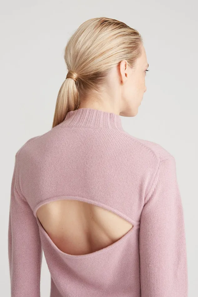 Halston Brinkley Wool Cashmere Dress Dusty Rose Women Knitwear Halston Brinkley Wool Cashmere Dress Dusty Rose Women Knitwear