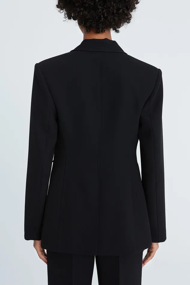 Halston Carolyn Crepe Tailored Blazer Black Women Jackets And Blazers Halston Carolyn Crepe Tailored Blazer Black Women Jackets And Blazers