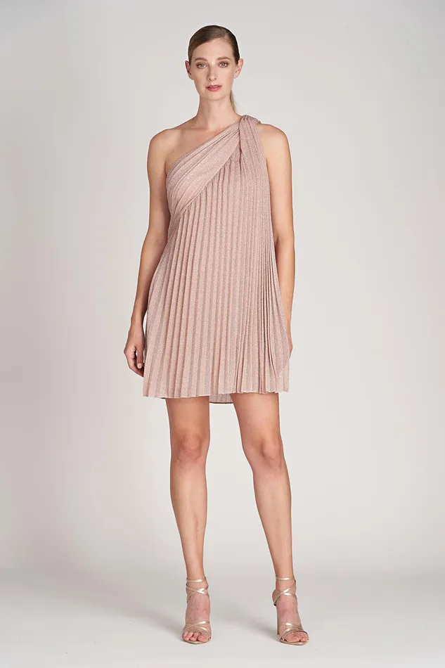 Halston Clare Dress In Shimmer Jersey Rose Women Cocktail Dresses