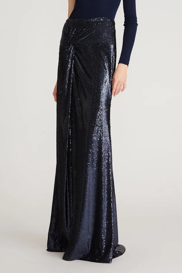 Halston Desi Sequins Twist Skirt Navy Women Bottoms Halston Desi Sequins Twist Skirt Navy Women Bottoms