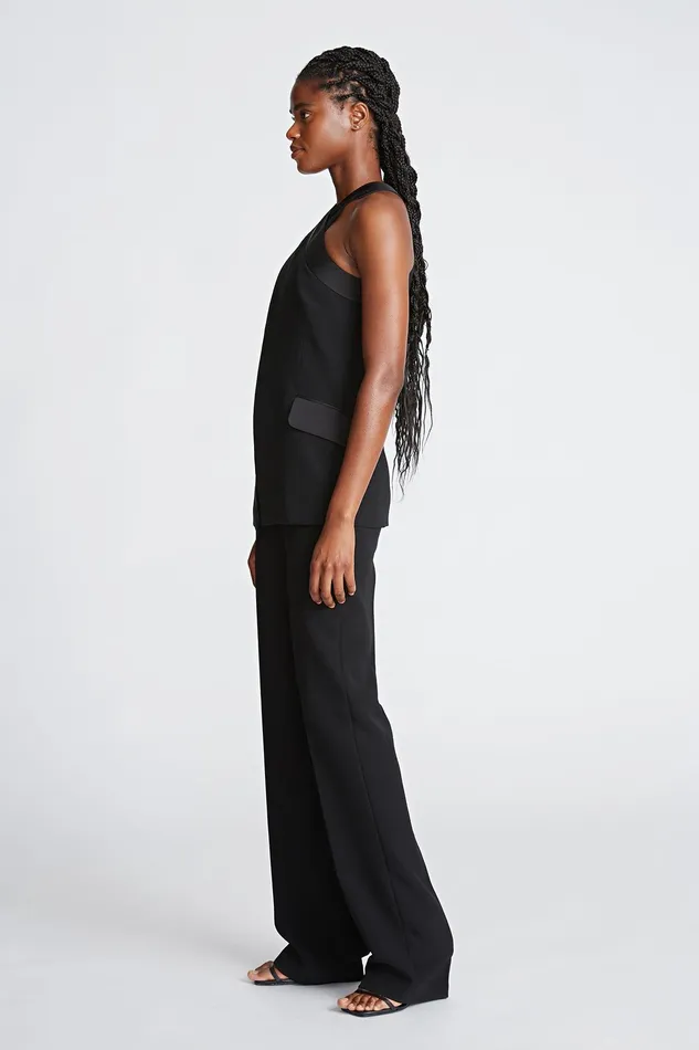 Halston Drew Jumpsuit In CrepeSatin Black Women Jumpsuits Halston Drew Jumpsuit In CrepeSatin Black Women Jumpsuits