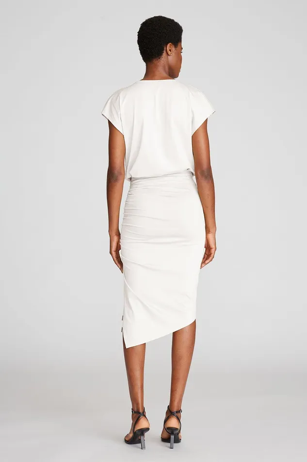 Halston Elisa Skirt In Luxe Jersey Chalk Women Bottoms Halston Elisa Skirt In Luxe Jersey Chalk Women Bottoms