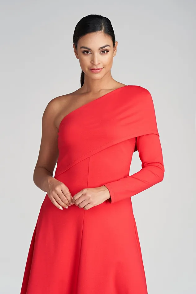Halston Felice Dress In Milano Jersey Halston Red Women Midi Dresses Halston Felice Dress In Milano Jersey Halston Red Women Midi Dresses