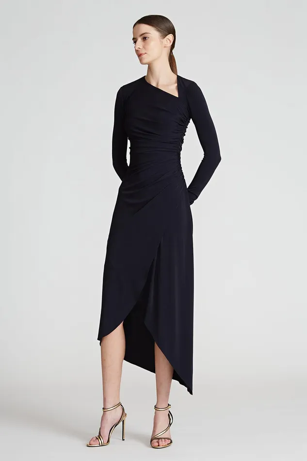 Halston Giorgia Jersey Cocktail Dress Ink Women Black Dresses Halston Giorgia Jersey Cocktail Dress Ink Women Black Dresses
