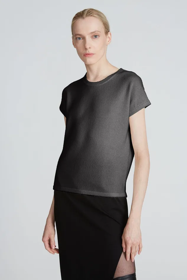 Halston Greta Crew Sweater Flannel Women Knitwear